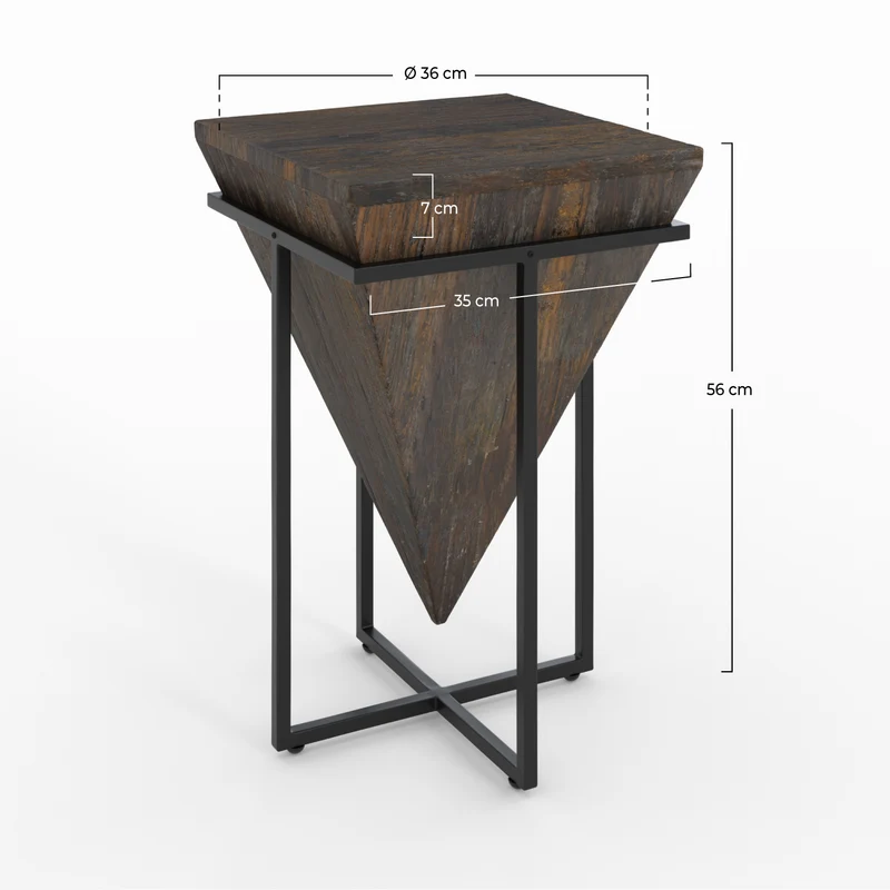Moyenne table d'appoint Shanghai en bois et métal