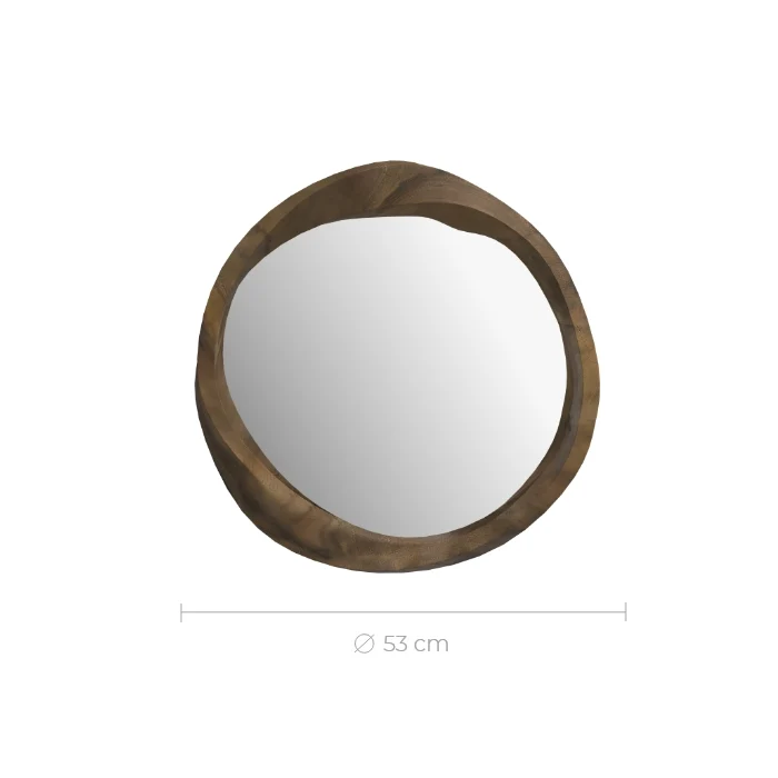 Miroir Yong en bois de suar D53 cm
