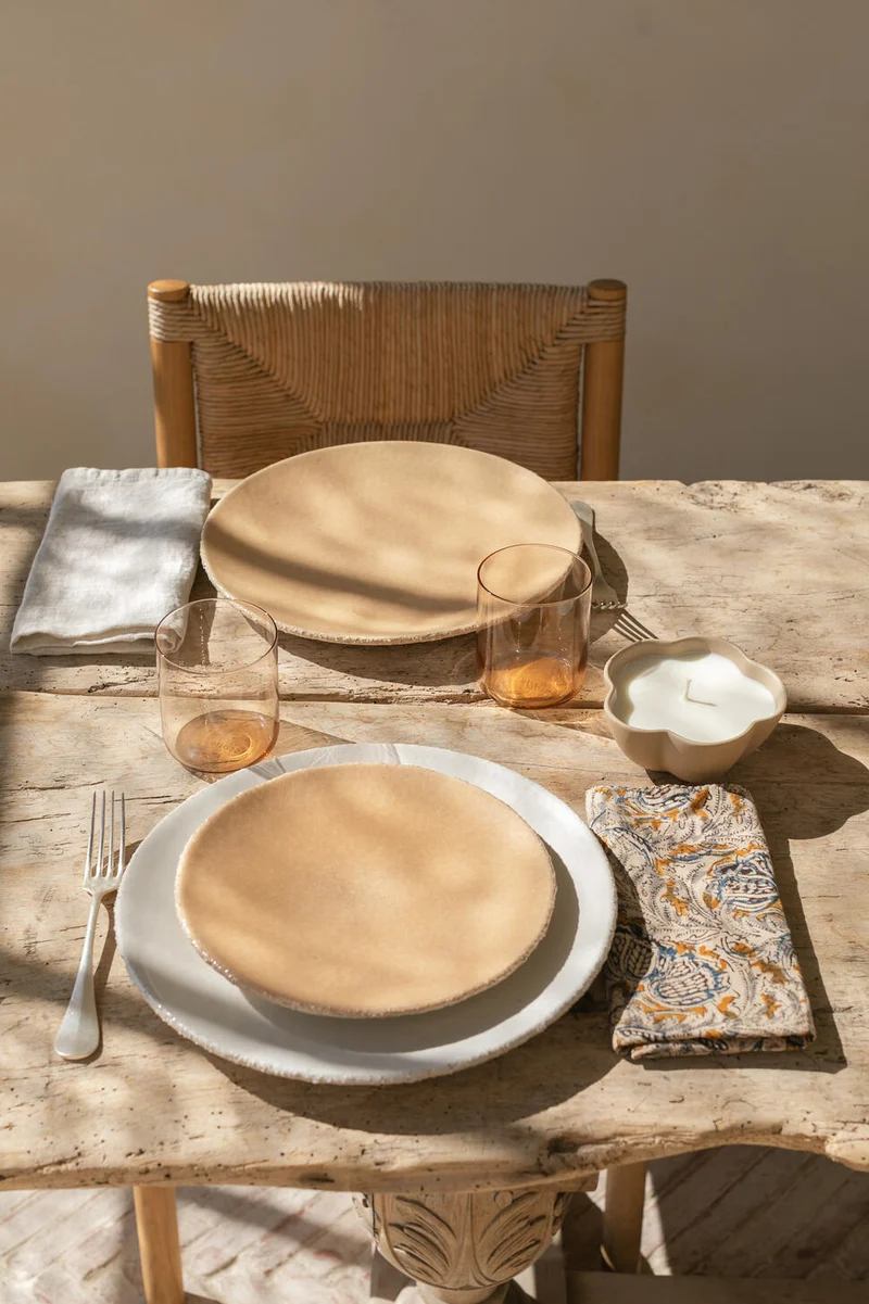Assiette S Garrigue Pêche blanche