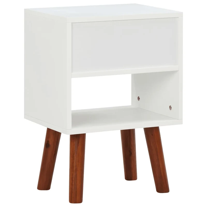 Table de Chevet Bois Massif Blanche Haute