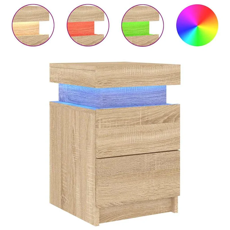 Table de Chevet Bois avec LED