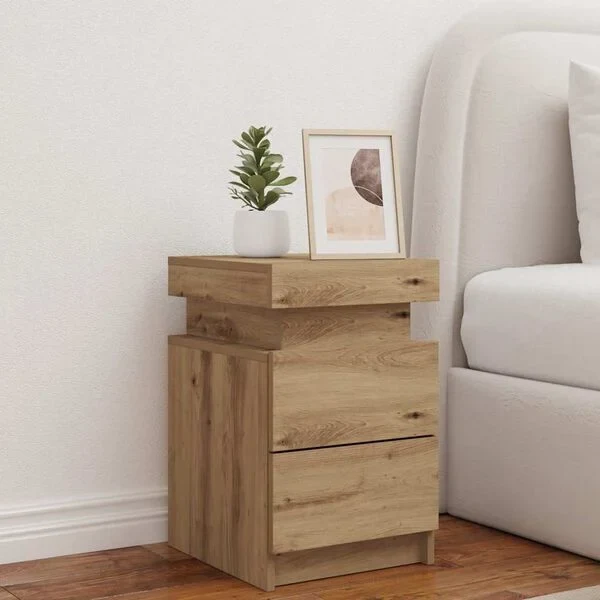 Table de Chevet Bois avec LED
