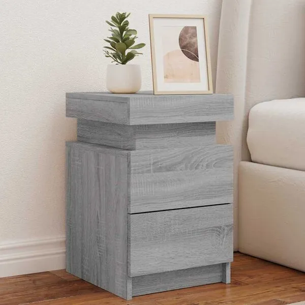 Table de Chevet Bois avec LED