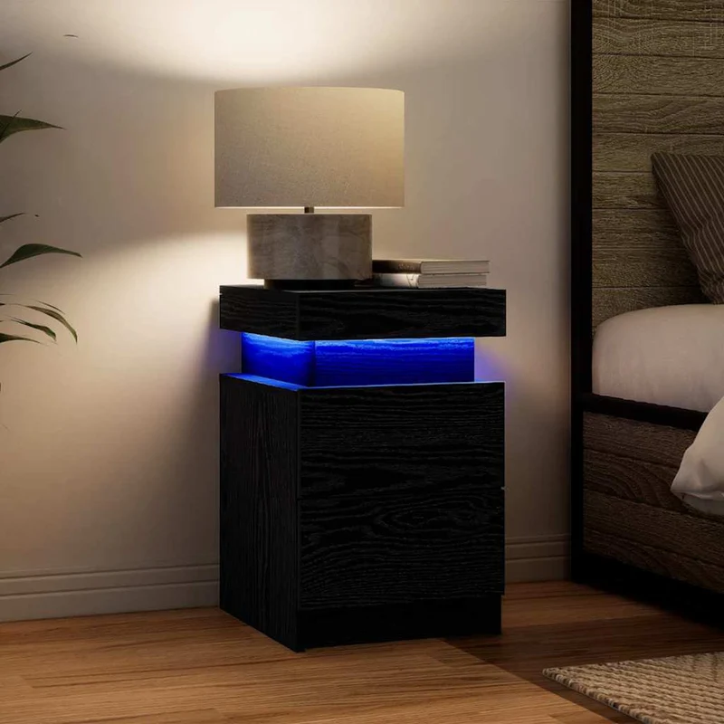 Table de Chevet Bois avec LED