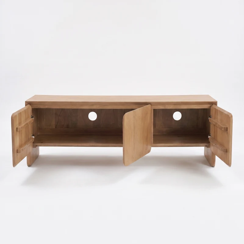 Meuble TV Achille en bois de manguier marron clair
