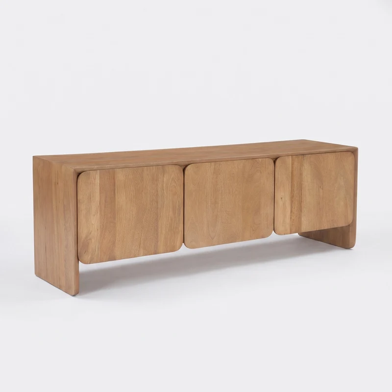 Meuble TV Achille en bois de manguier marron clair