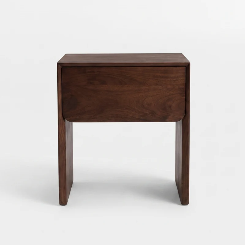 Table de chevet Achille en bois de manguier marron foncé
