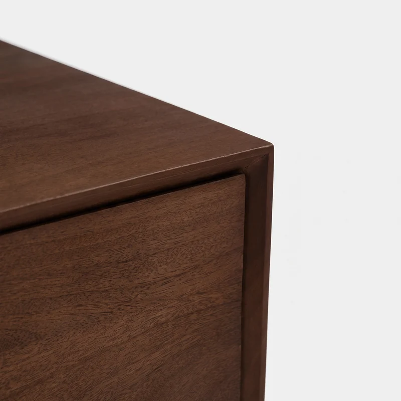 Table de chevet Achille en bois de manguier marron foncé