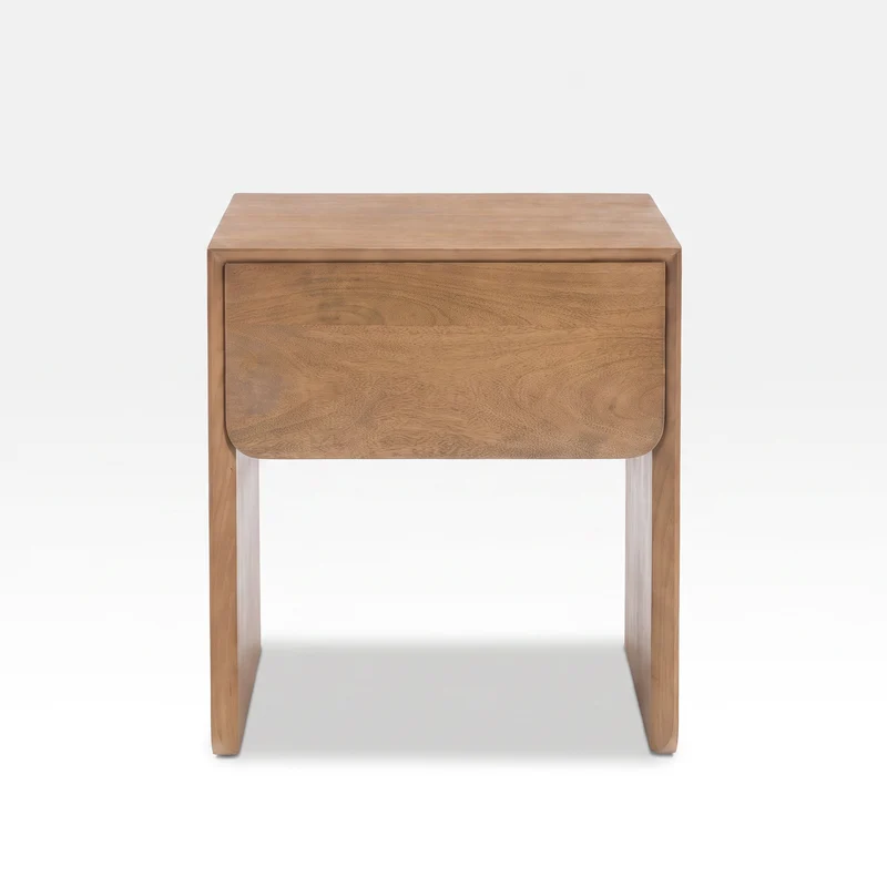 Table de chevet Achille en bois de manguier marron clair