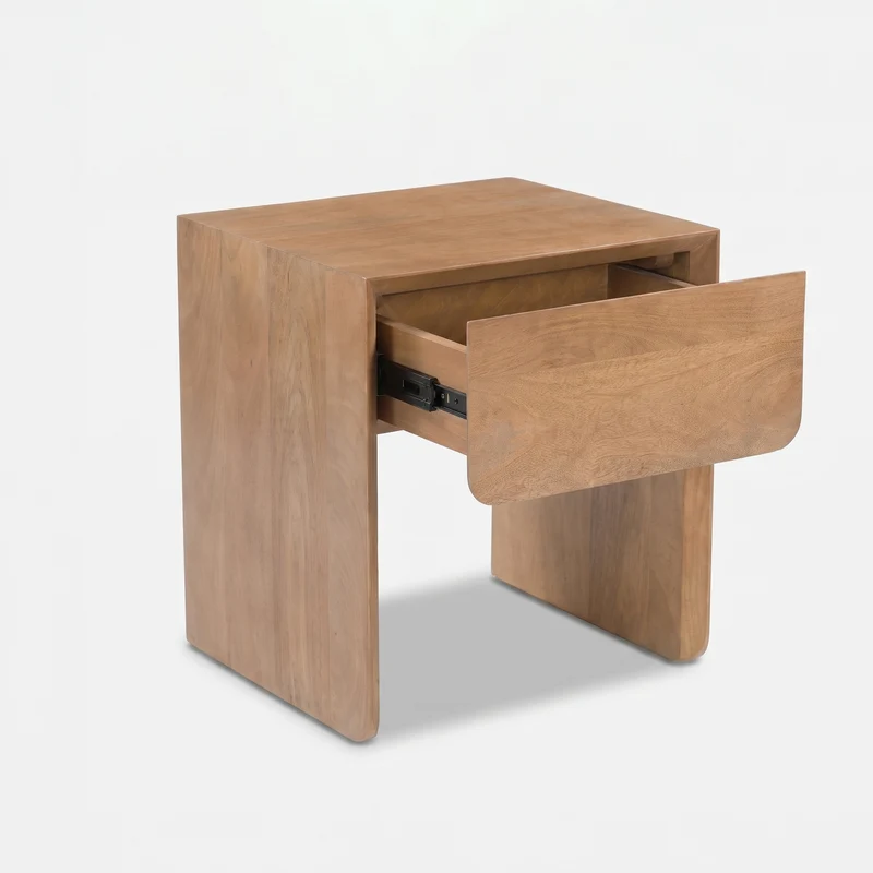 Table de chevet Achille en bois de manguier marron clair