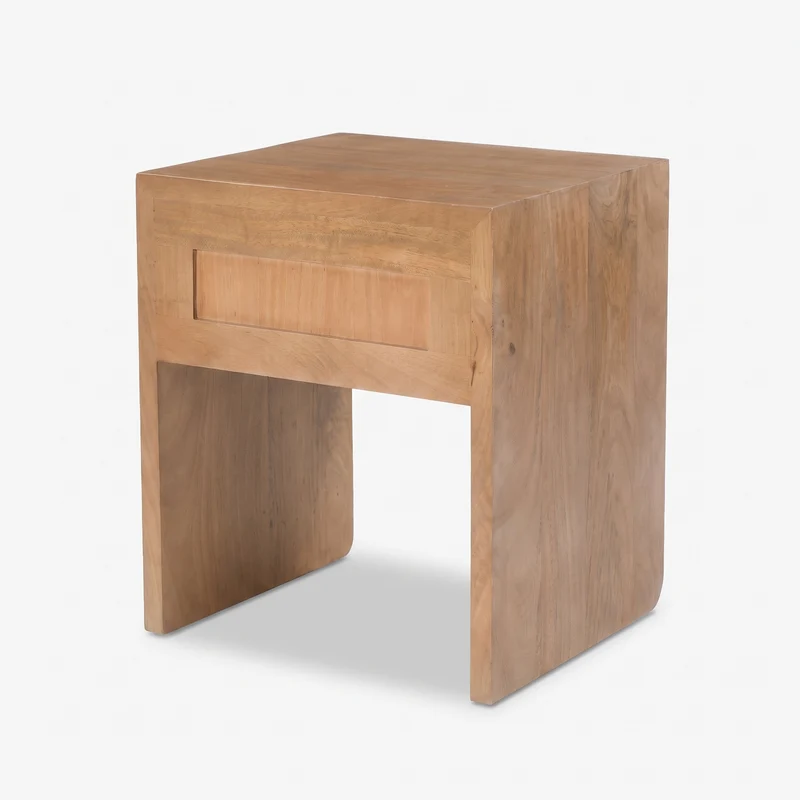 Table de chevet Achille en bois de manguier marron clair