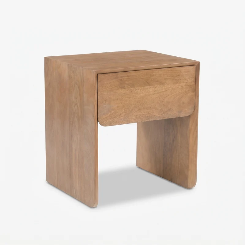 Table de chevet Achille en bois de manguier marron clair
