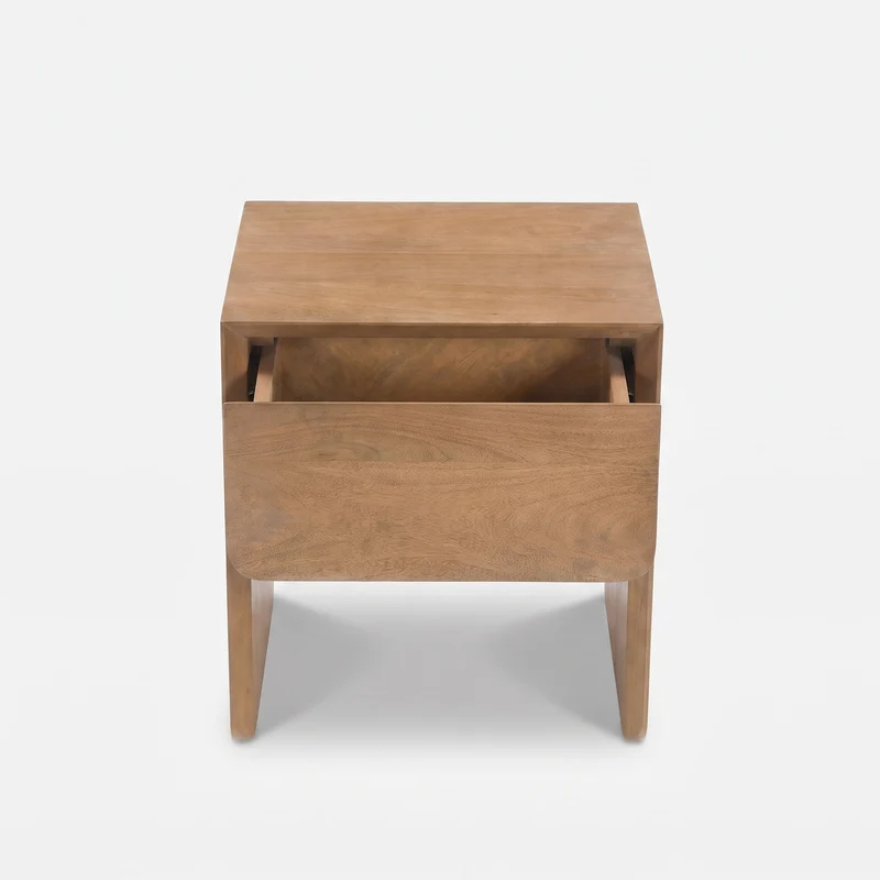 Table de chevet Achille en bois de manguier marron clair