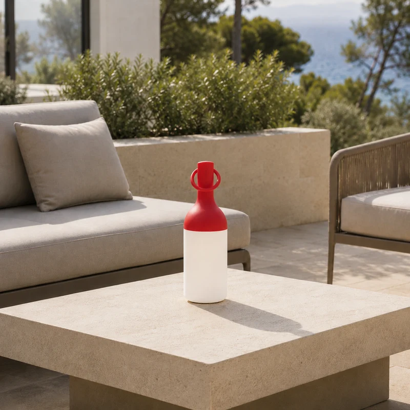 Lampe nomade Elo en plastique rouge