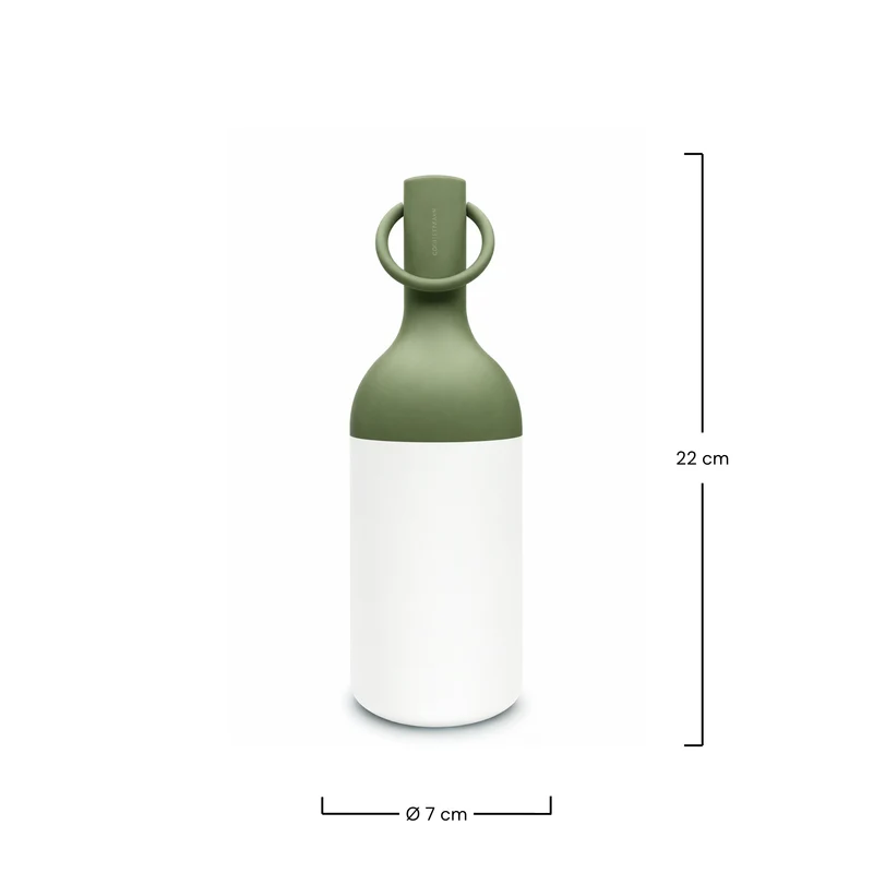 Petite lampe nomade Elo en plastique vert olive