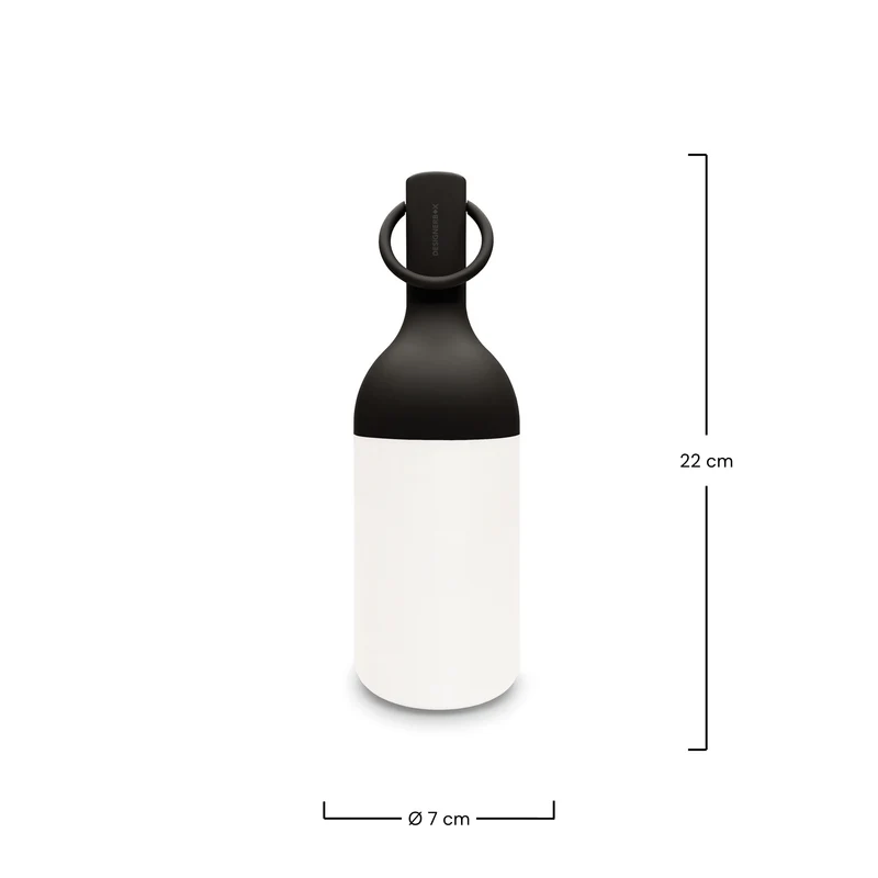 Petite lampe nomade Elo en plastique noir