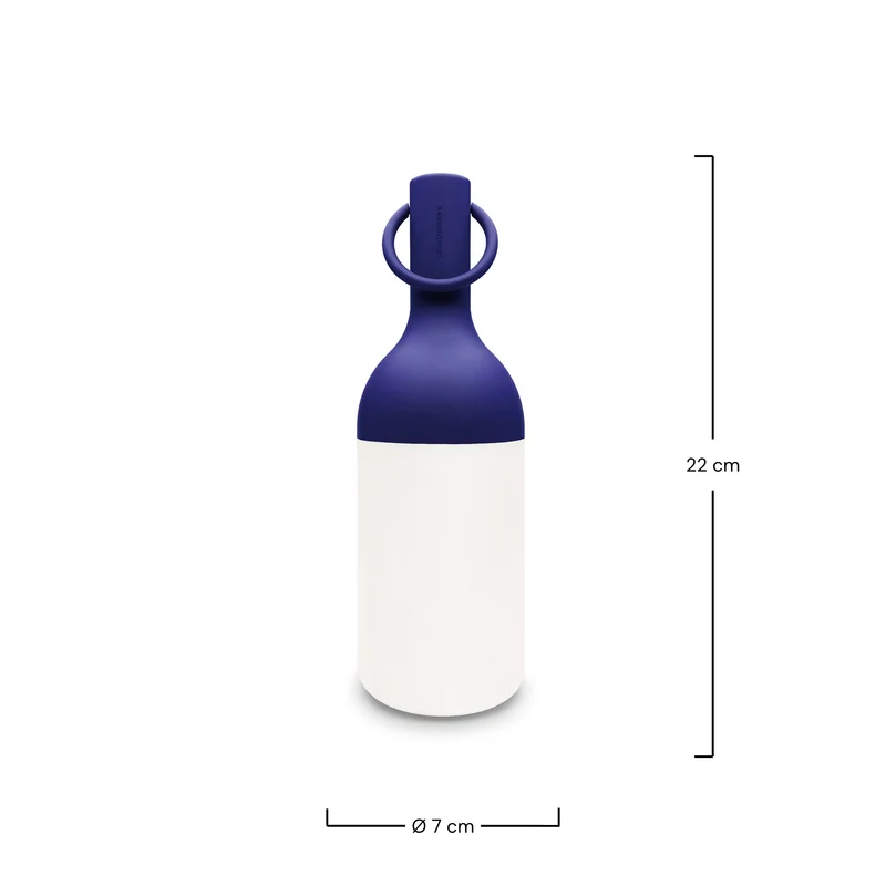 Petite lampe nomade Elo en plastique bleu