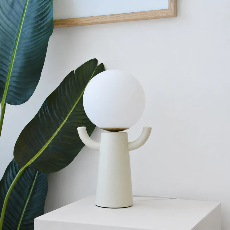 Lampe Paul en céramique blanc cassé