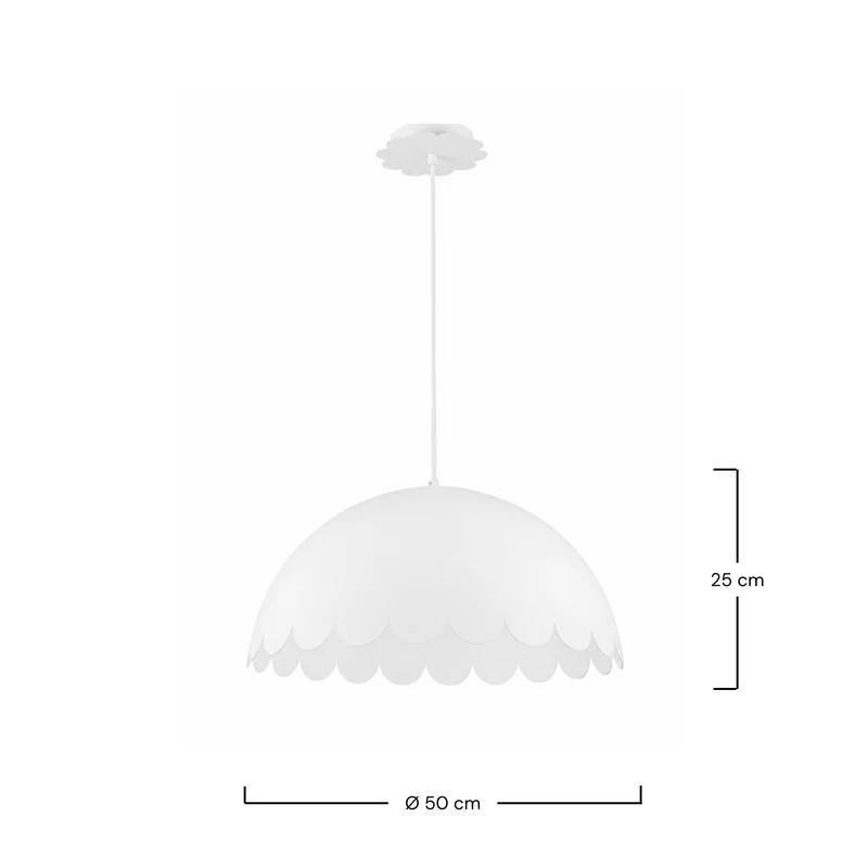 Suspension Flow en métal blanc D50 cm