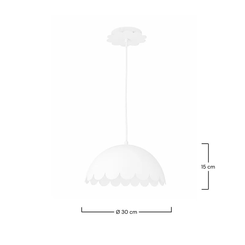 Suspension Flow en métal blanc D30 cm