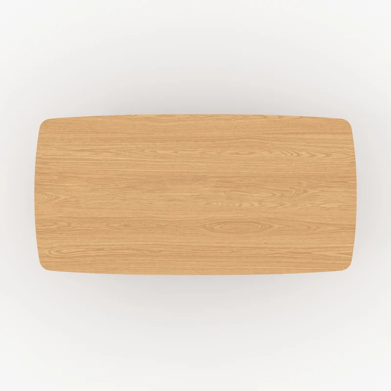 Table rectangulaire Asma 6 places en bois contreplaqué et placage en chêne clair 200 cm