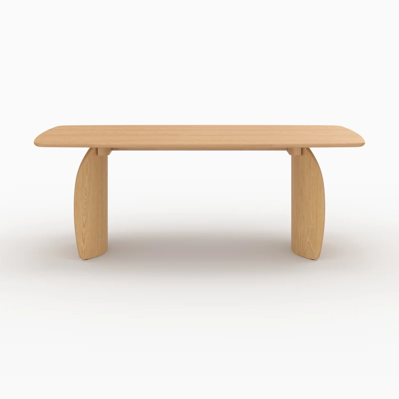 Table rectangulaire Asma 6 places en bois contreplaqué et placage en chêne clair 200 cm