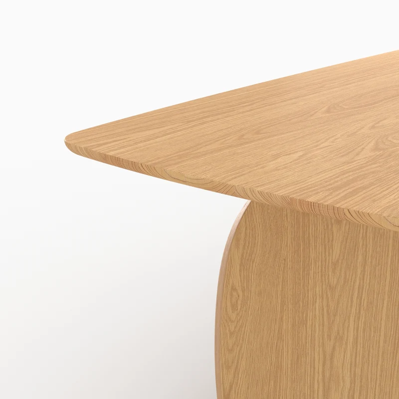 Table rectangulaire Asma 6 places en bois contreplaqué et placage en chêne clair 200 cm