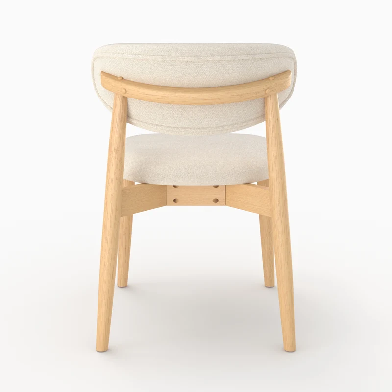 Lot de 2 chaises Yuna en tissu beige et bois clair
