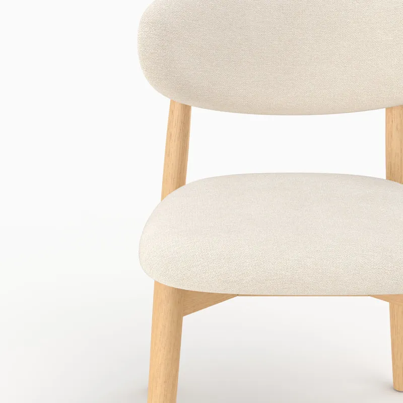 Lot de 2 chaises Yuna en tissu beige et bois clair