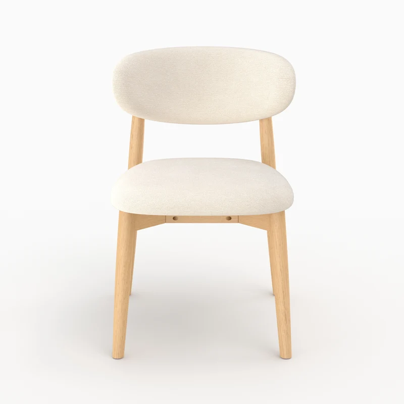 Lot de 2 chaises Yuna en tissu beige et bois clair