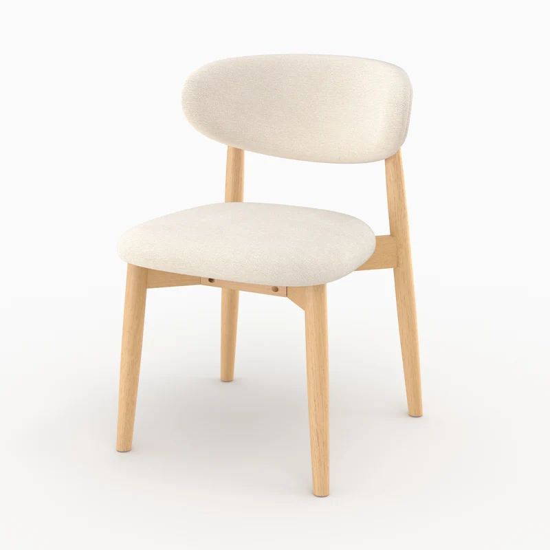 Lot de 2 chaises Yuna en tissu beige et bois clair