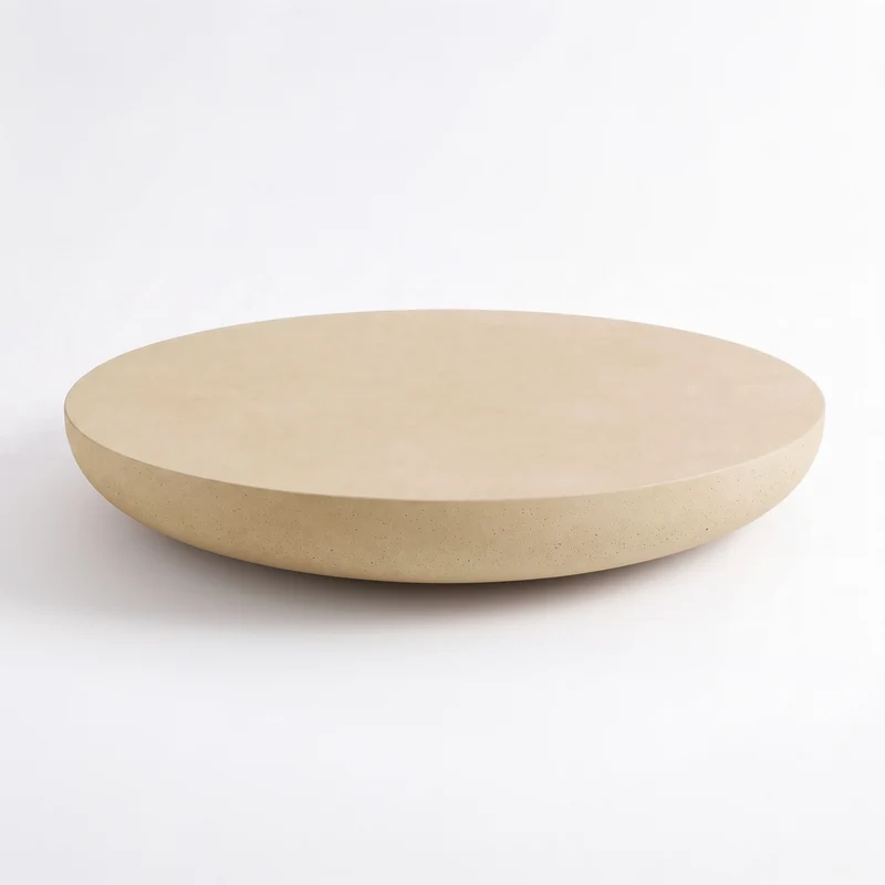 Table basse ronde Milos beige en fibre d'argile effet béton