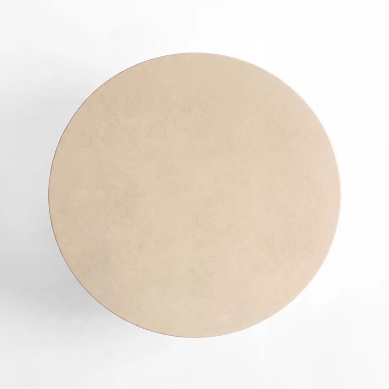 Table basse ronde Milos beige en fibre d'argile effet béton