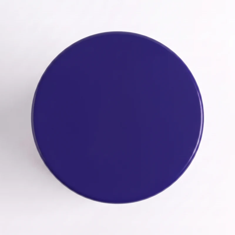 Table d'appoint ronde Maupiti bleu roi en fibre d'argile effet béton