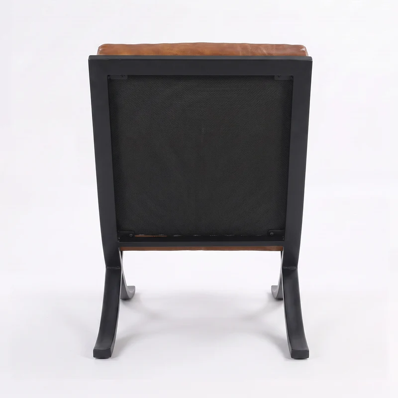 Fauteuil Gustave en cuir de buffle marron