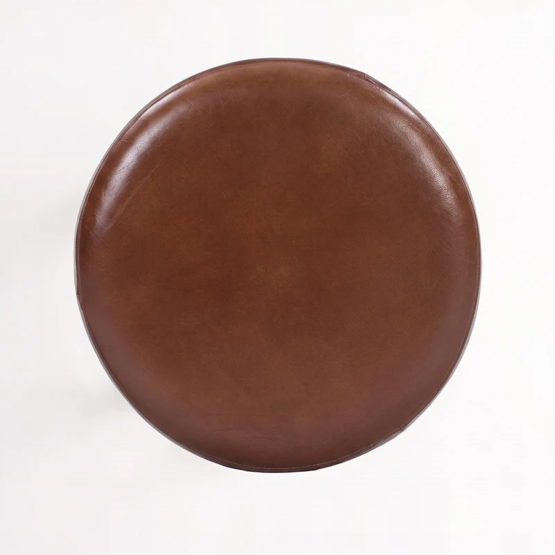 Tabouret pour îlot central Malo 65 cm en cuir de buffle marron foncé