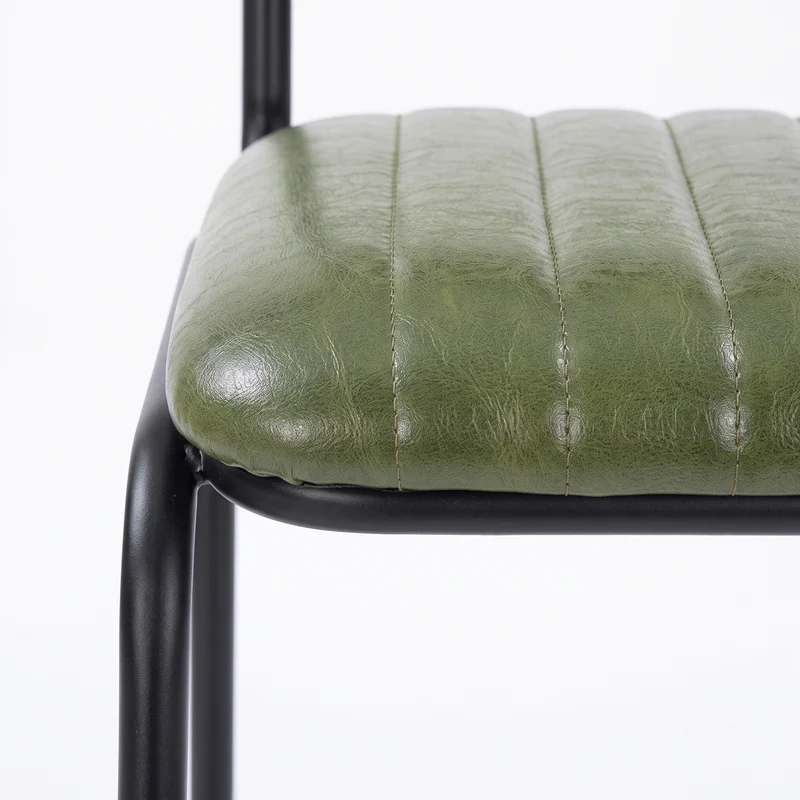 Lot de 2 chaises pour îlot central Arsène 65 cm en cuir de buffle vert