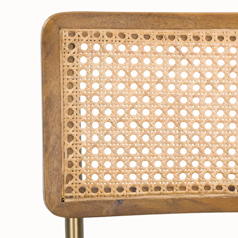 Lot de 2 chaises Arsène en cannage et cuir marron