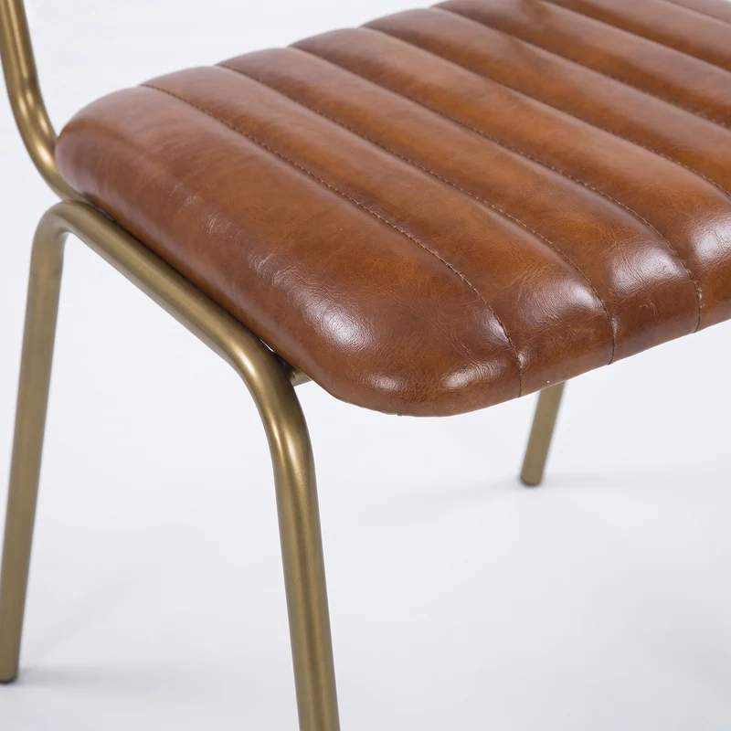 Lot de 2 chaises Arsène en cannage et cuir marron