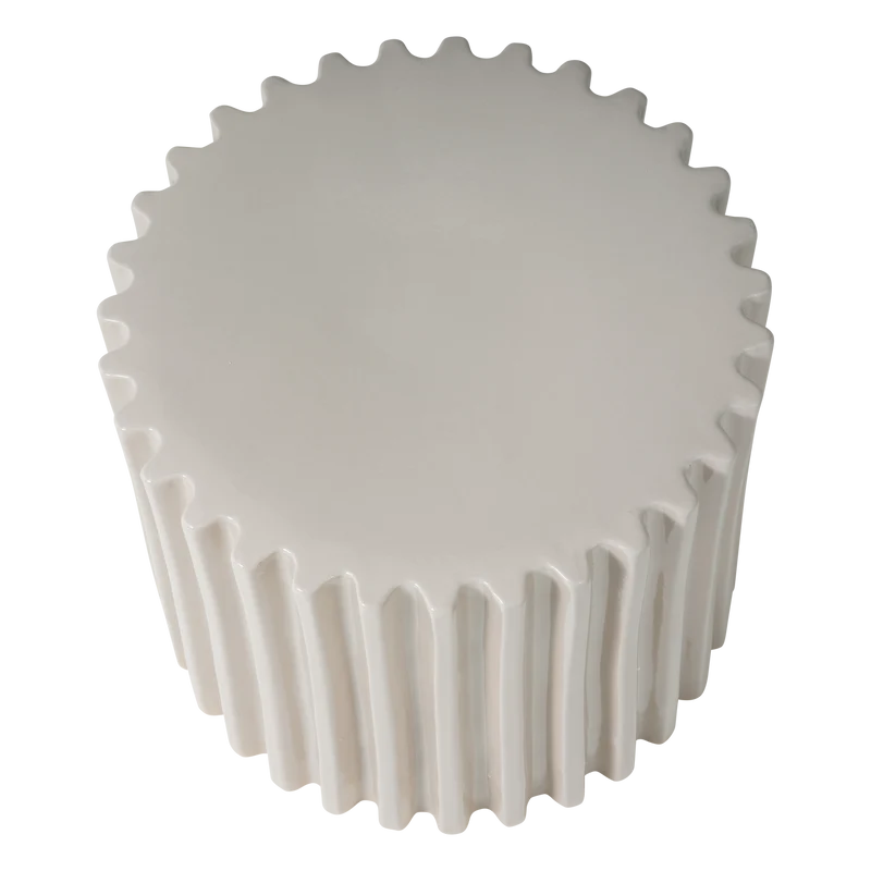 Grooves decoratieve bijzettafel keramiek zand