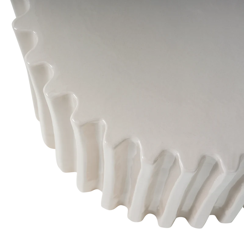 Grooves decoratieve bijzettafel keramiek zand