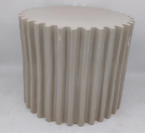 Grooves decoratieve bijzettafel keramiek zand