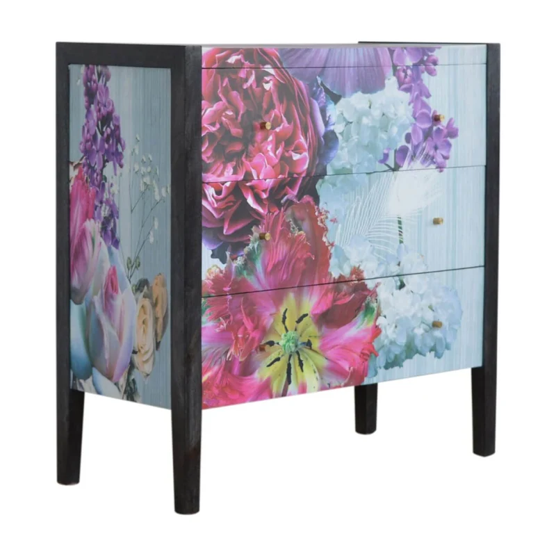 Mayah™ - Commode Lady motif floral fait-main