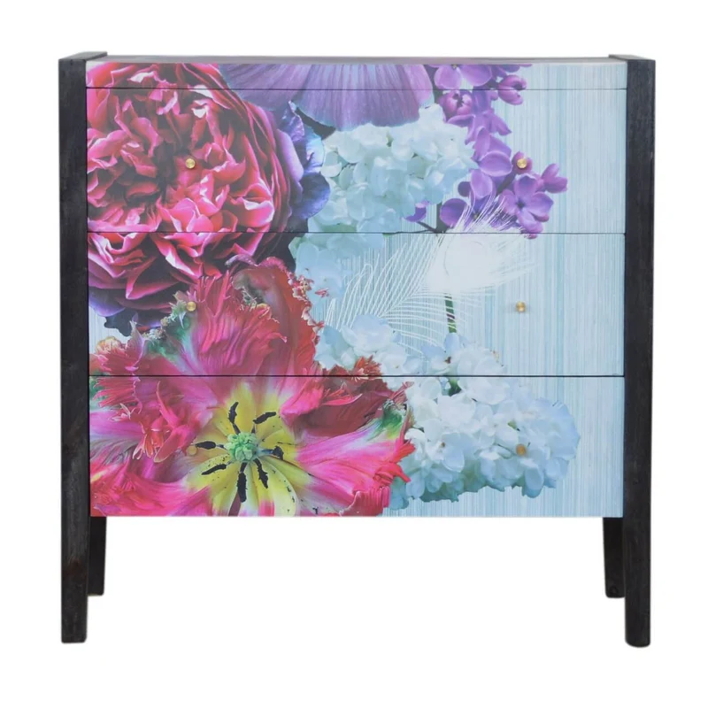 Mayah™ - Commode Lady motif floral fait-main