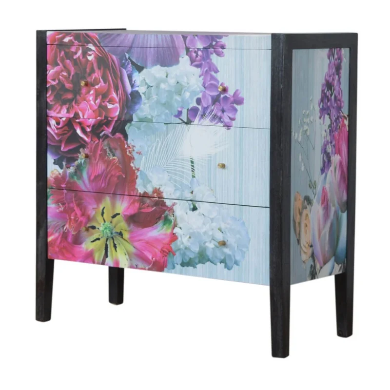 Mayah™ - Commode Lady motif floral fait-main