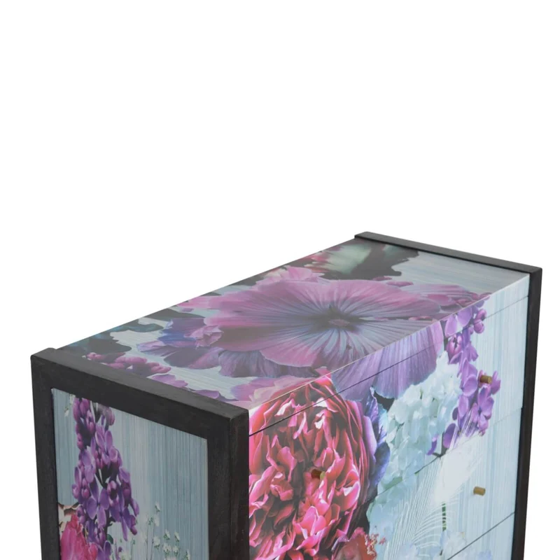 Mayah™ - Commode Lady motif floral fait-main