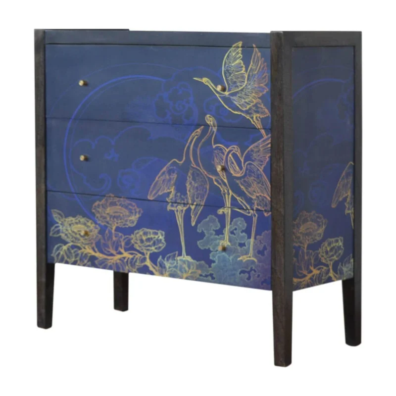 Mayah™ - Commode Shangri-la motif floral fait-main
