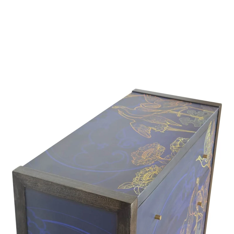 Mayah™ - Commode Shangri-la motif floral fait-main