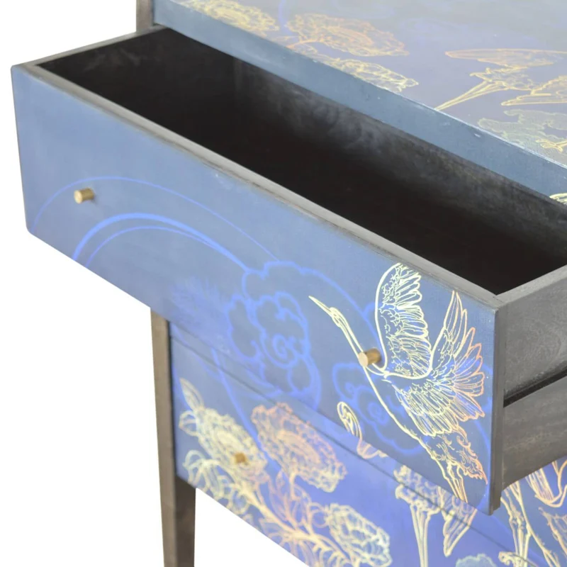 Mayah™ - Commode Shangri-la motif floral fait-main