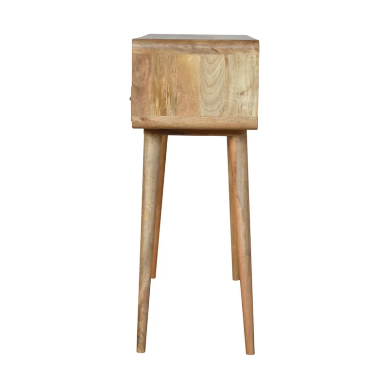 Table console incurvée en chêne et manguier massif
